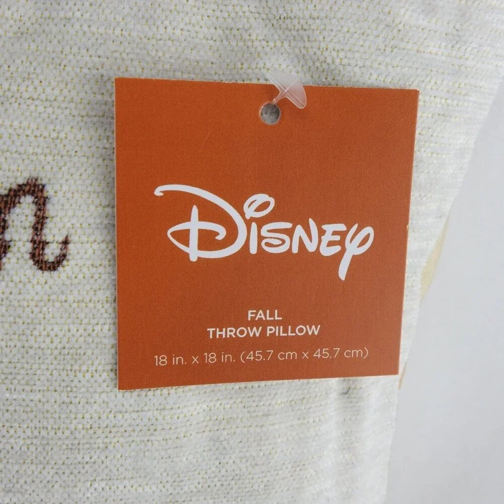 New Disney Fall Hey Pumpkin Mickey Mouse Pumpkin 17x17 Throw Pillow